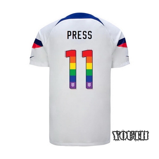 USA Home Christen Press 2022/2023 Youth Jersey Rainbow Number