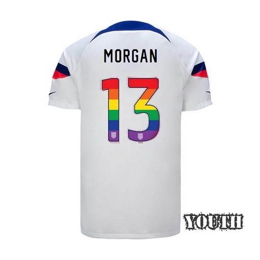USA Home Alex Morgan 2022/23 Youth Jersey Rainbow Number