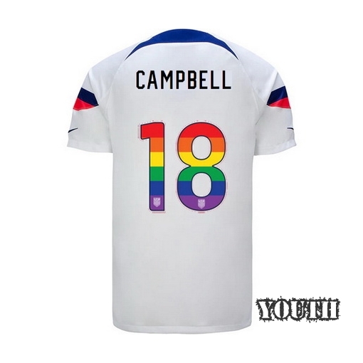 USA Home Jane Campbell 2022/23 Youth Jersey Rainbow Number