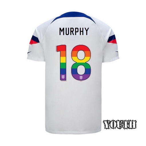 USA Home Casey Murphy 22/23 Youth Jersey Rainbow Number