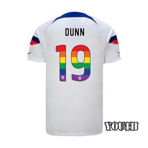 USA Home Crystal Dunn 2022/2023 Youth Jersey Rainbow Number