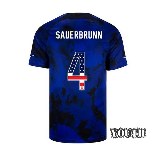 USA Blue Becky Sauerbrunn 2022/2023 Youth Jersey Independence Day - Click Image to Close
