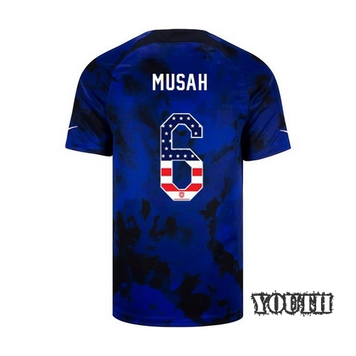 USA Blue Yunus Musah 2022/2023 Youth Jersey Independence Day