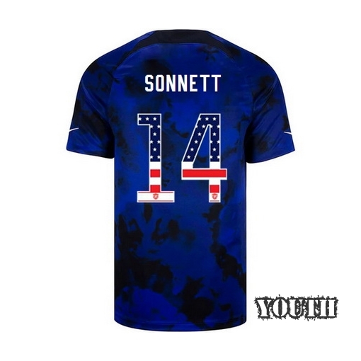USA Blue Emily Sonnett 2022/23 Youth Jersey Independence Day