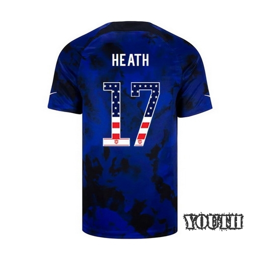 USA Blue Tobin Heath 2022/23 Youth Jersey Independence Day