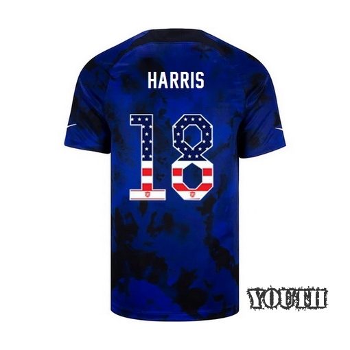USA Blue Ashlyn Harris 22/23 Youth Jersey Independence Day