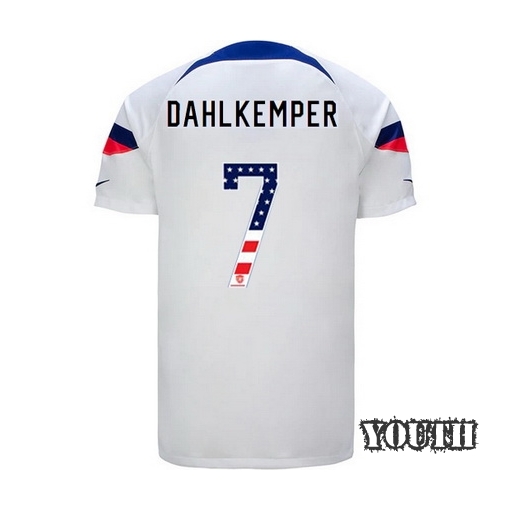USA White Abby Dahlkemper 2022/2023 Youth Jersey Independence Day