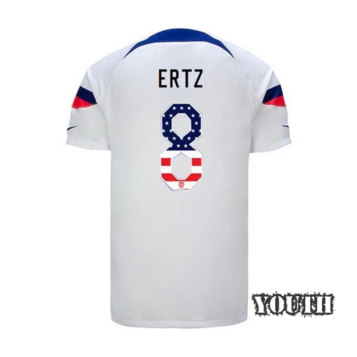 USA White Julie Ertz 22/23 Youth Jersey Independence Day