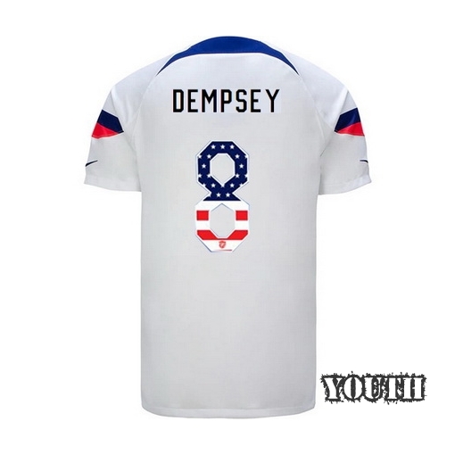 USA White Clint Dempsey 2022/23 Youth Jersey Independence Day