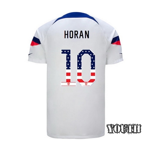 USA White Lindsey Horan 2022/23 Youth Jersey Independence Day