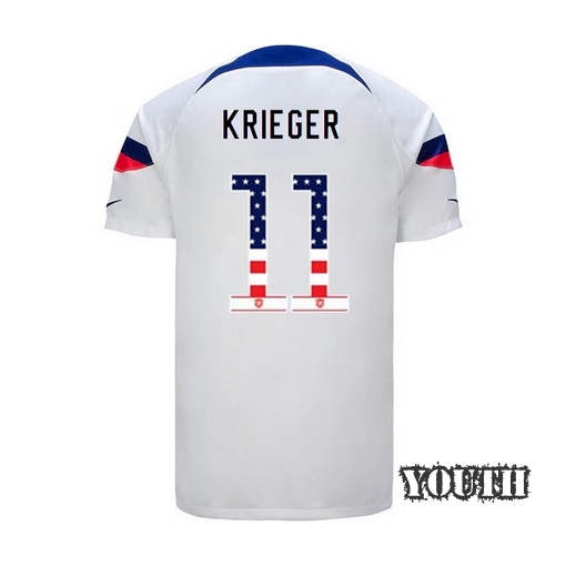 USA White Ali Krieger 2022/23 Youth Jersey Independence Day