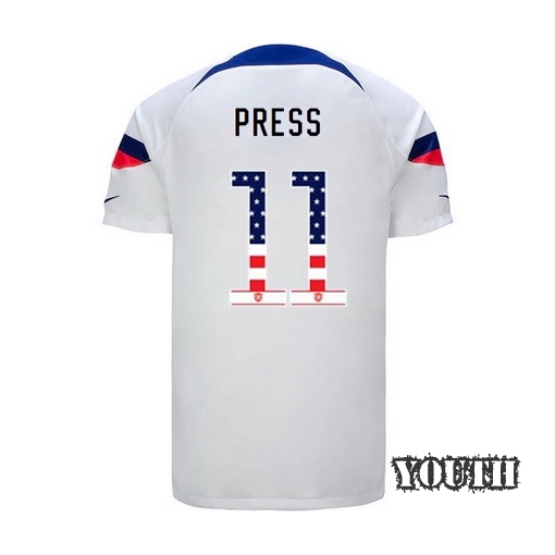 USA White Christen Press 2022/23 Youth Jersey Independence Day