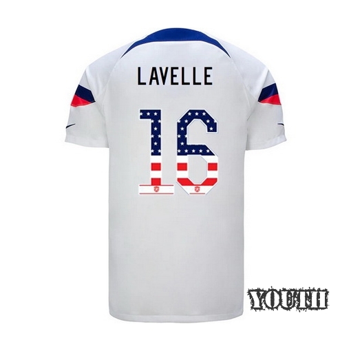 USA White Rose Lavelle 22/23 Youth Jersey Independence Day