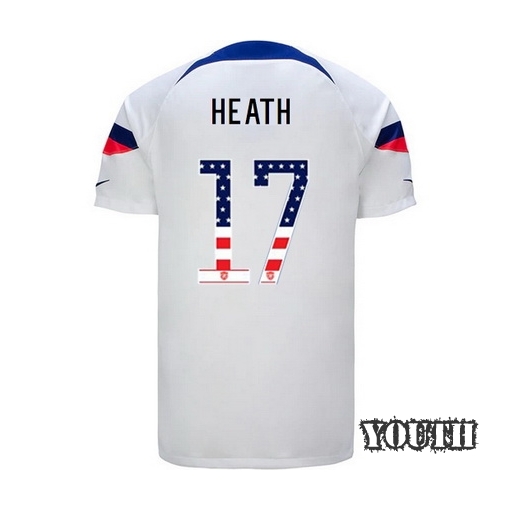 USA White Tobin Heath 2022/2023 Youth Jersey Independence Day