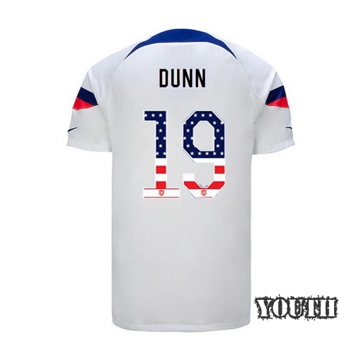 USA White Crystal Dunn 2022/23 Youth Jersey Independence Day