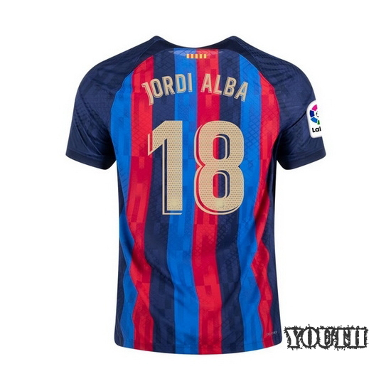 2022/23 Jordi Alba Home Youth Soccer Jersey