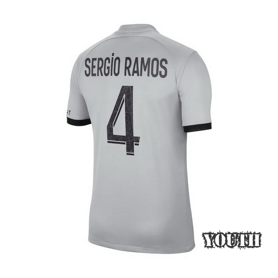 22/23 Sergio Ramos Away Youth Soccer Jersey - Click Image to Close