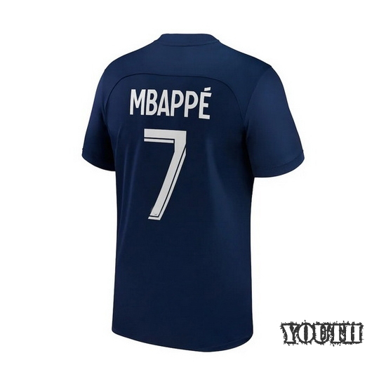 2022/23 Kylian Mbappe Home Youth Soccer Jersey