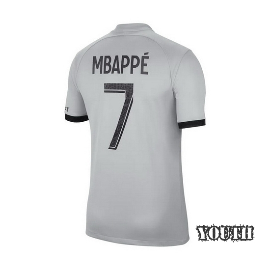 22/23 Kylian Mbappe Away Youth Soccer Jersey - Click Image to Close