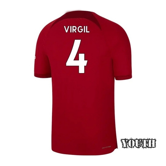 2022/23 Virgil Van Dijk Liverpool Home Youth Soccer Jersey