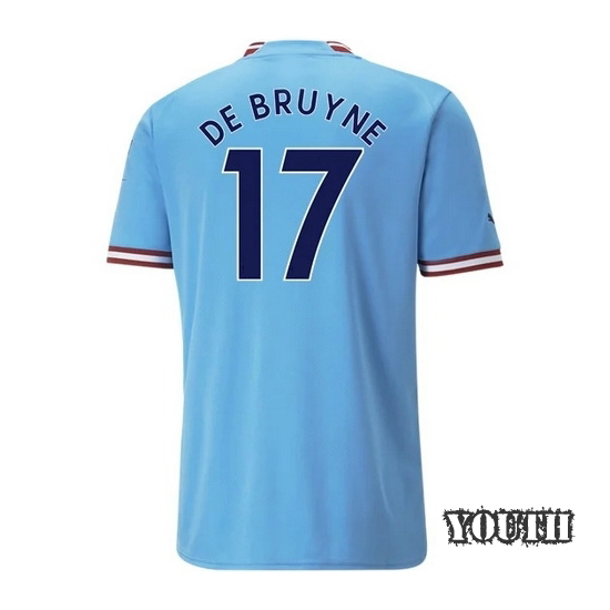 2022/23 Kevin De Bruyne Manchester City Home Youth Soccer Jersey