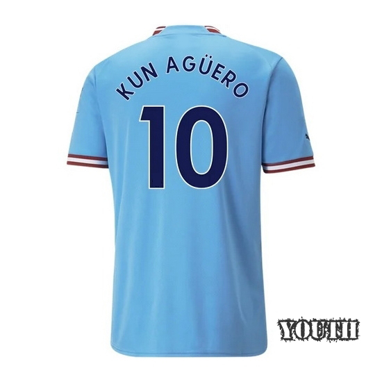 2022/23 Sergio Aguero Manchester City Home Youth Soccer Jersey