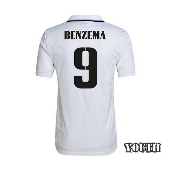 2022/23 Karim Benzema Real Madrid Home Youth Soccer Jersey