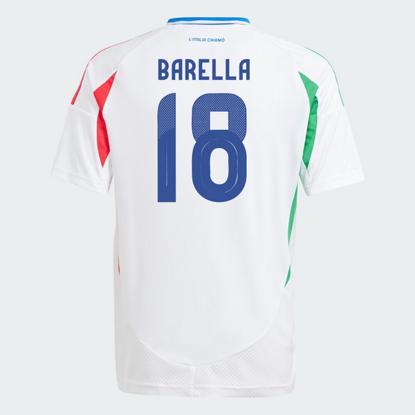 2024 Nicolo Barella Italy Away Men's Soccer Jersey - Click Image to Close