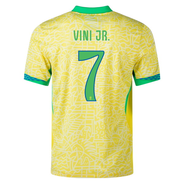 2024 Vinicius Junior Brazil Home Men's Soccer Jersey