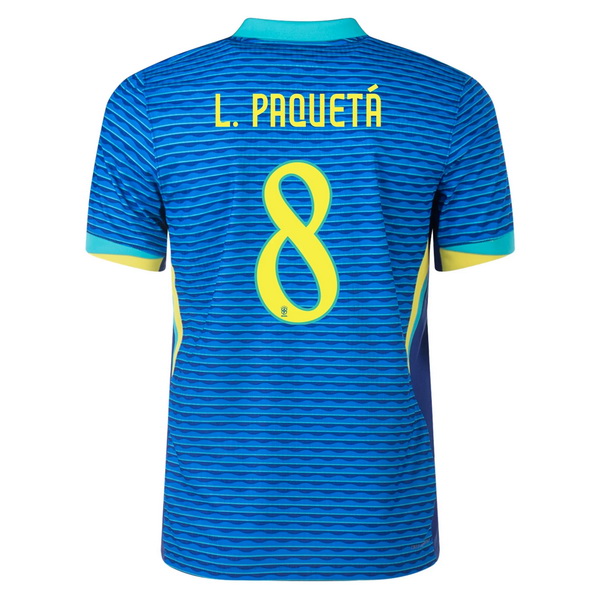 2024 Lucas Paqueta Brazil Away Men's Soccer Jersey - Click Image to Close