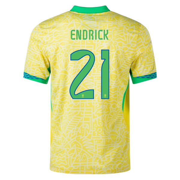 2024 Endrick Brazil Home Men's Soccer Jersey