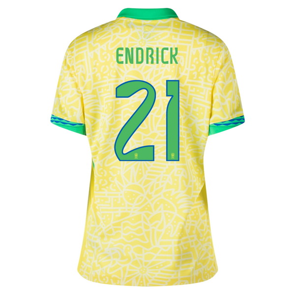 2024 Endrick Brazil Home Women's Soccer Jersey - Click Image to Close