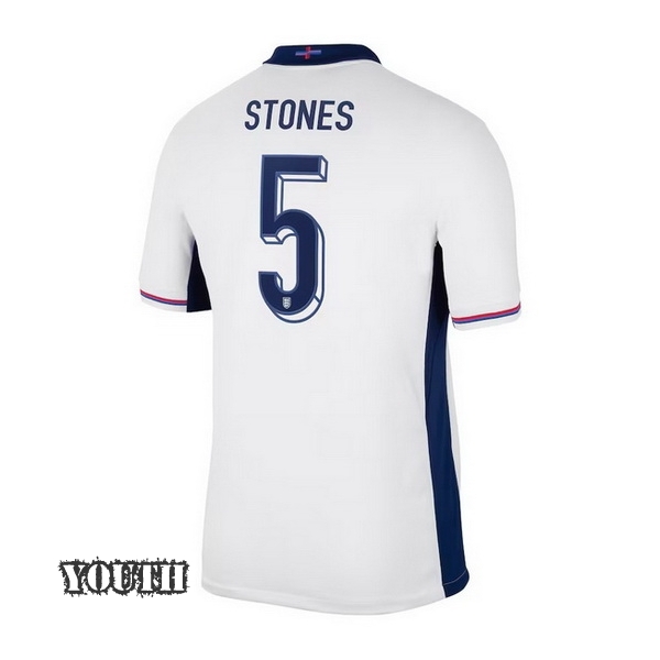 2024 John Stones England Home Youth Soccer Jersey