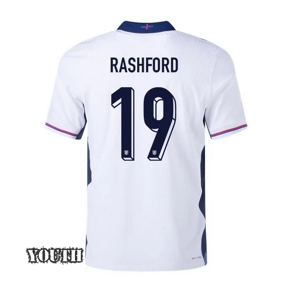 2024 Marcus Rashford England Home Youth Soccer Jersey - Click Image to Close