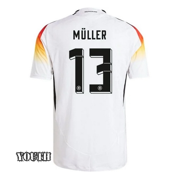 2024 Thomas Muller Germany Away Youth Soccer Jersey - Click Image to Close
