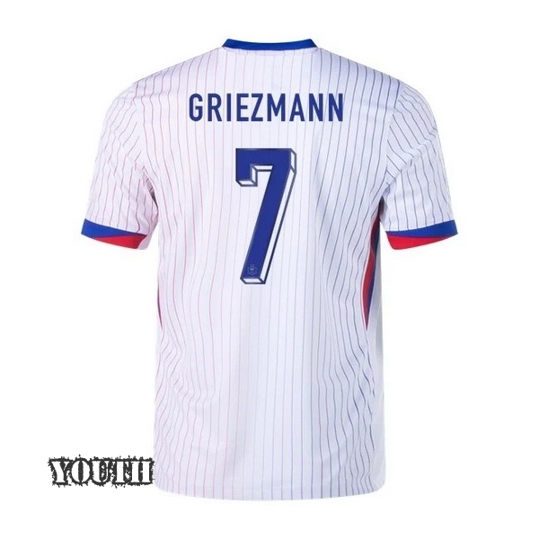 2024 Antoine Griezmann France Away Youth Soccer Jersey