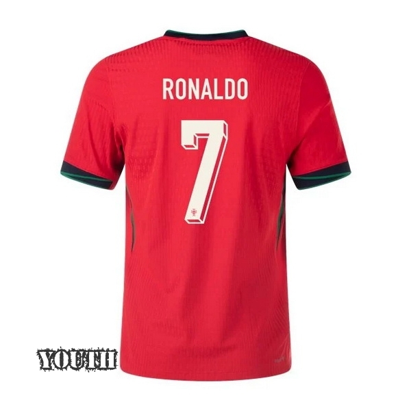 2024 Cristiano Ronaldo Portugal Home Youth Soccer Jersey - Click Image to Close
