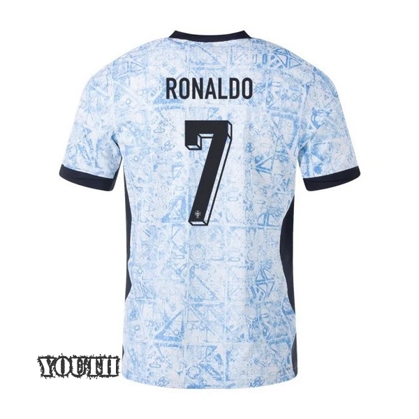 2024 Cristiano Ronaldo Portugal Away Youth Soccer Jersey