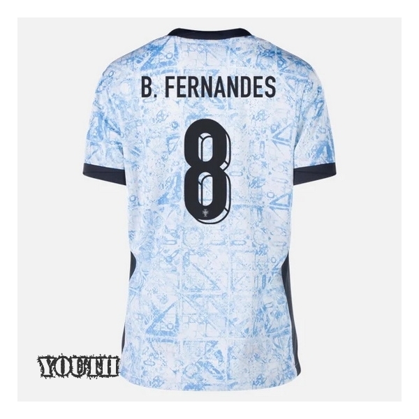 2024 Bruno Fernandes Portugal Away Youth Soccer Jersey - Click Image to Close