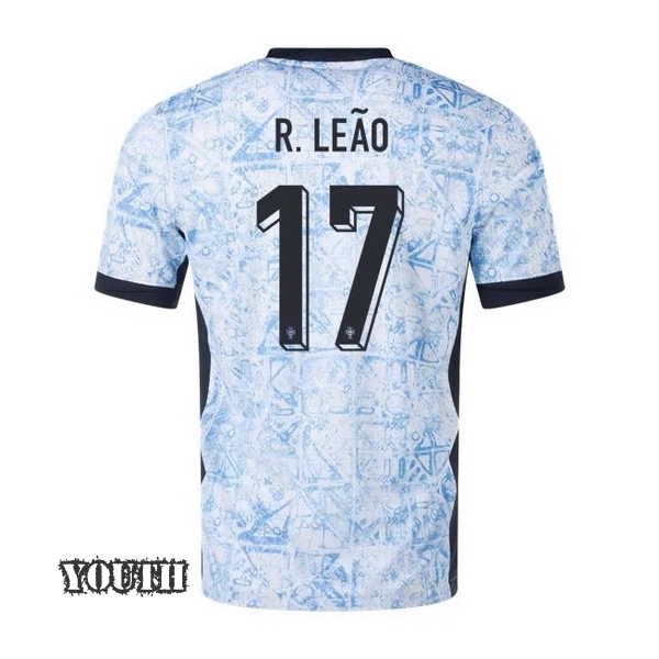 2024 Rafael Leao Portugal Away Youth Soccer Jersey - Click Image to Close