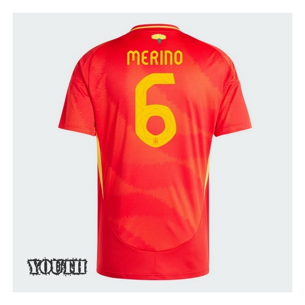 2024 Mikel Merino Spain Home Youth Soccer Jersey - Click Image to Close