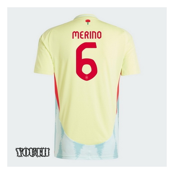 2024 Mikel Merino Spain Away Youth Soccer Jersey - Click Image to Close