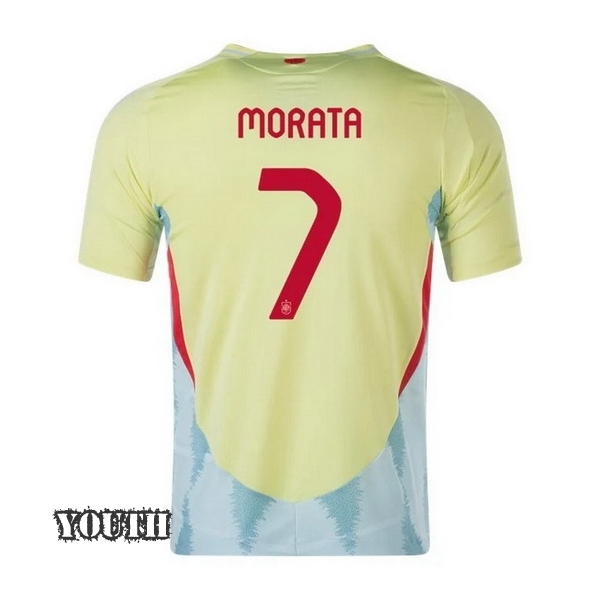 2024 Alvaro Morata Spain Away Youth Soccer Jersey
