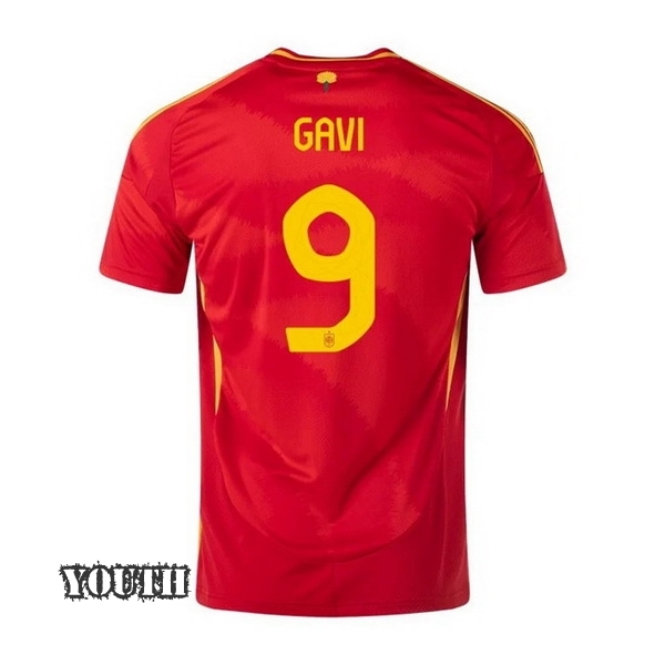2024 Gavi Spain Home Youth Soccer Jersey - Click Image to Close