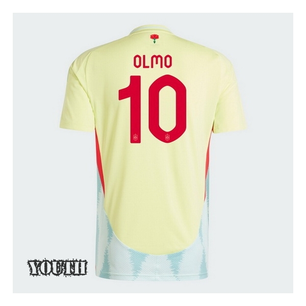 2024 Dani Olmo Spain Away Youth Soccer Jersey - Click Image to Close