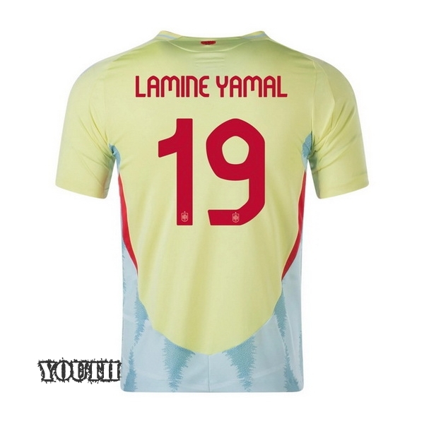 2024 Lamine Yamal Spain Away Youth Soccer Jersey - Click Image to Close