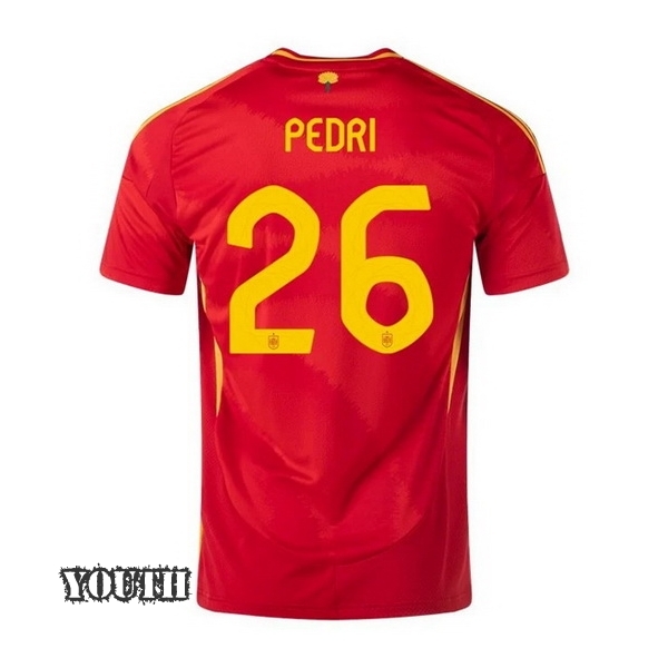 2024 Pedri Spain Home Youth Soccer Jersey