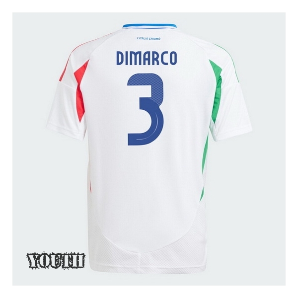 2024 Federico Dimarco Italy Away Youth Soccer Jersey - Click Image to Close