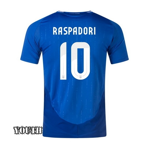 2024 Giacomo Raspadori Italy Home Youth Soccer Jersey