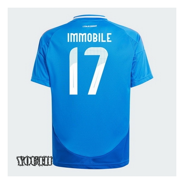 2024 Ciro Immobile Italy Home Youth Soccer Jersey - Click Image to Close